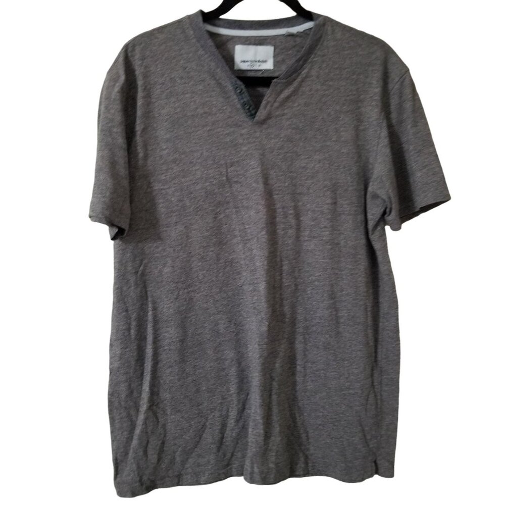 Paperdenim&Cloth Heather Gray Short Sleeve V-Neck T-Shirt Size M
